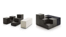 B&B Italia Gli Scacchi Modular Pouf - Torre Thick Leather Tortora 280 / Black Base - Ideali