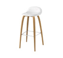 Gubi Gubi 3D Bar Stool - Hirek Shell with Wood Base - Ideali
