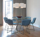 Platner Dining Table - Clear Glass Top / Polished Nickel / Ø 135 cm