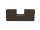 B&B Italia Gli Scacchi Modular Pouf - Torre Thick Leather Tortora 280 / Black Base