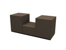 B&B Italia Gli Scacchi Modular Pouf - Torre Thick Leather Tortora 280 / Black Base - Ideali