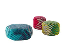 B&B Italia Tramae Outdoor Pouf - 46,5 cm / Night Blue Interlacing