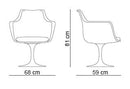 Tulip Fixed Armchair White - with Cushion