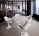 Tulip Swivel Armchair White - Cushion Tonus Red - Ideali Premium Homeware