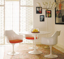 Tulip Swivel Armchair White - Cushion Tonus Red - Ideali Premium Homeware