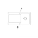 Villeroy & Boch Siluet 50 Flat Sink Flush-Mounted With Draining Board And Pop-Up Waste - Ideali