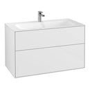 Villeroy & Boch Finion Washbasin With Led Vanity Unit With 2 Pull-Out Compartments White, With Ceramicplus, With 1 Tap Hole, With Concealed Overflow - Ideali