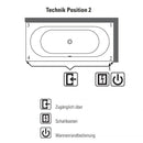 Villeroy & Boch Loop & Friends Oval Duo Rectangular Bath With Whirlpool System - Ideali