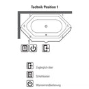 Villeroy & Boch Squaro Slim Line Hexagonal Bath With Whirlpool System - Ideali