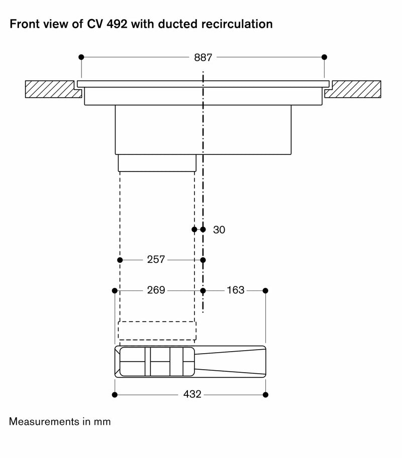 Gaggenau 400 series Flex induction cooktop with integrated ventilation system 90cm CV492105