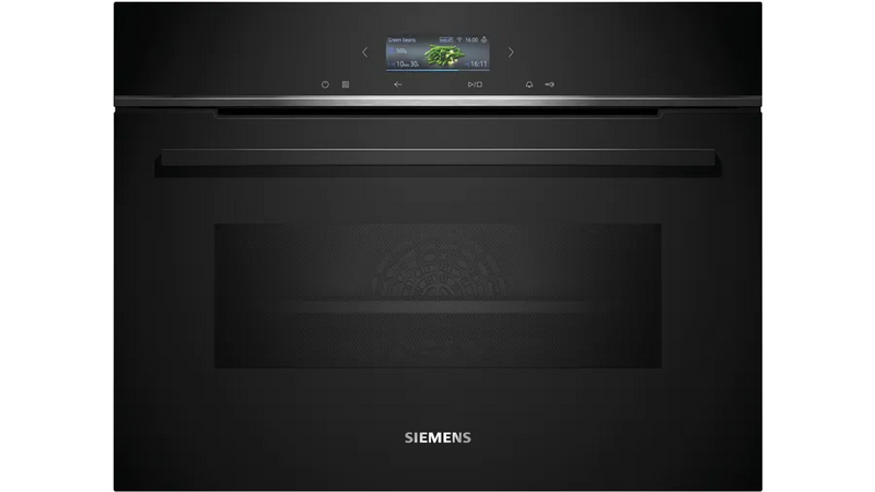 Siemens iQ700 Built-in compact oven with microwave function 60 x 45 cm Black CM724G1B1B