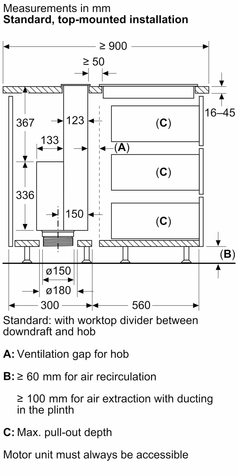 Bosch Downdraft 60cm DDW88MM60B