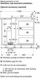 Bosch Series 8 Downdraft Hood 80cm DDW88MM60B