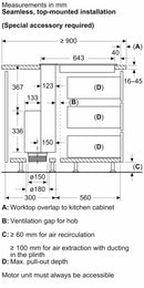 Bosch Series 8 Downdraft Hood 80cm DDW88MM60B