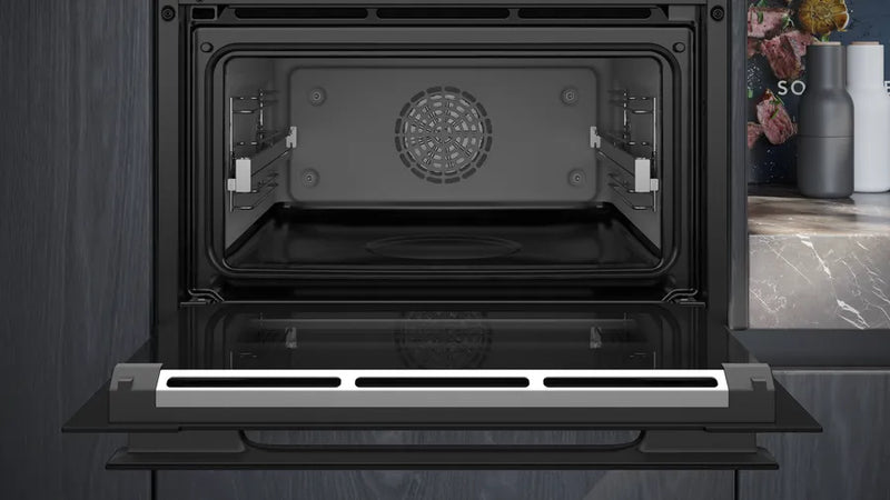 Siemens iQ700 Built-In Combi Steam Oven Black 60x45cm CS956GCB1