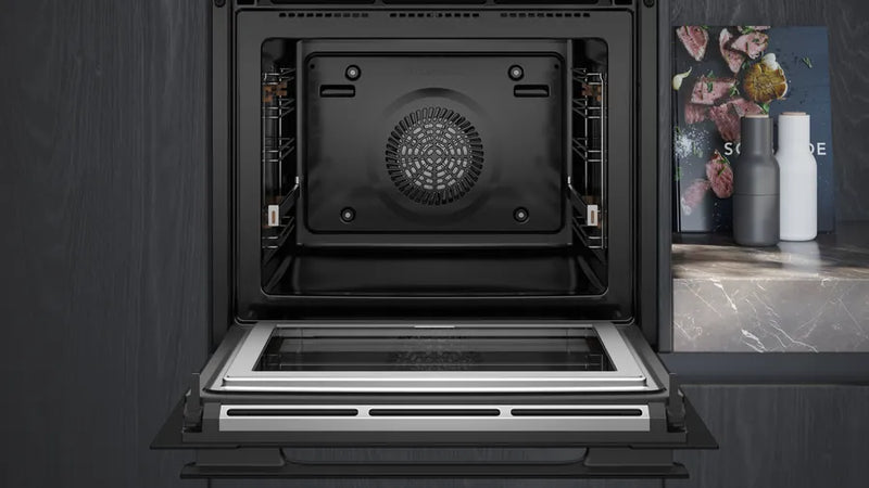 Siemens iQ700 Built-In Oven with added steam and Microwave 60x60cm HN978GQB1B Black