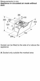 Bosch Series 4 Wall-mounted Hood 80cm DWK87FN60B