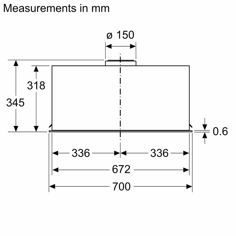 Siemens iQ500 Integrated Hood 70cm LB77NAC60B