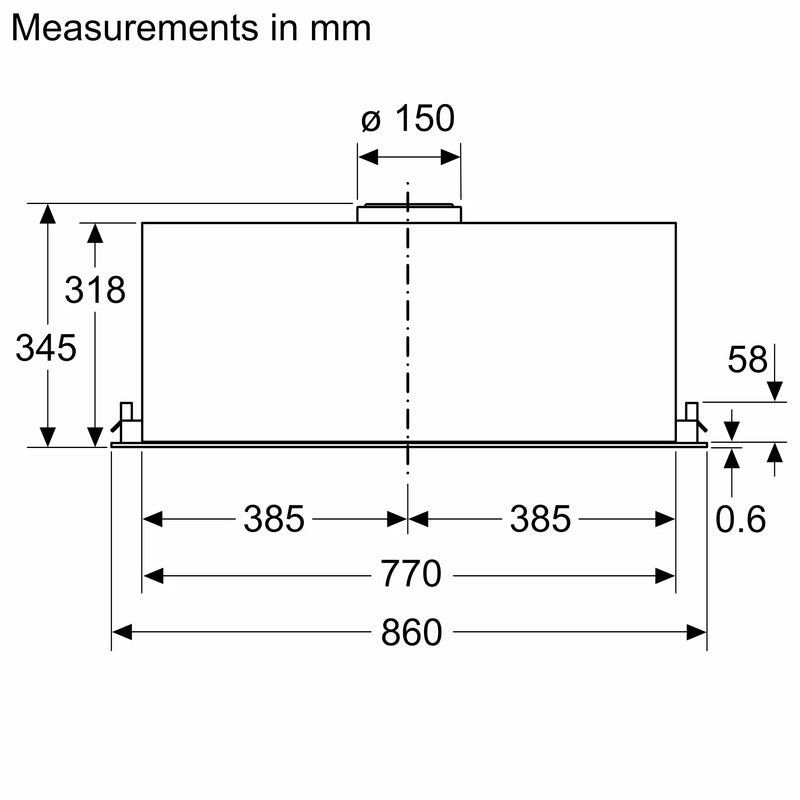 Siemens iQ500 Integrated Hood 86cm LB87NAC60B