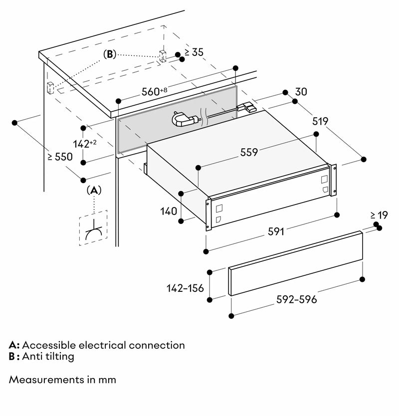 Gaggenau Expressive series warming drawer 60x14cm GW051190
