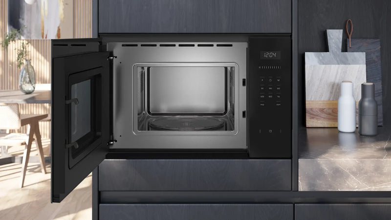 Grade A Siemens BF525LMB1B Black 800w Built-In Microwave - 20L Capacity