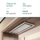 Grade B Elica Cloud 7 CLOUD-SEVEN-DO 90cm Ceiling Extractor Cooker Hood Stainless Steel