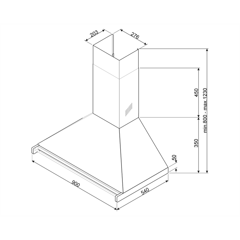 Grade B Smeg Opera KD90HXE 90cm Chimney Cooker Hood Stainless Steel