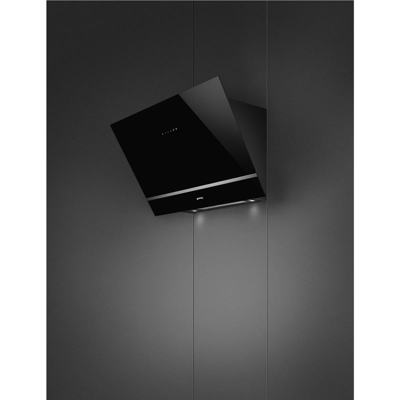 Grade B Smeg KV28N 80cm Angled Chimney Cooker Hood Black