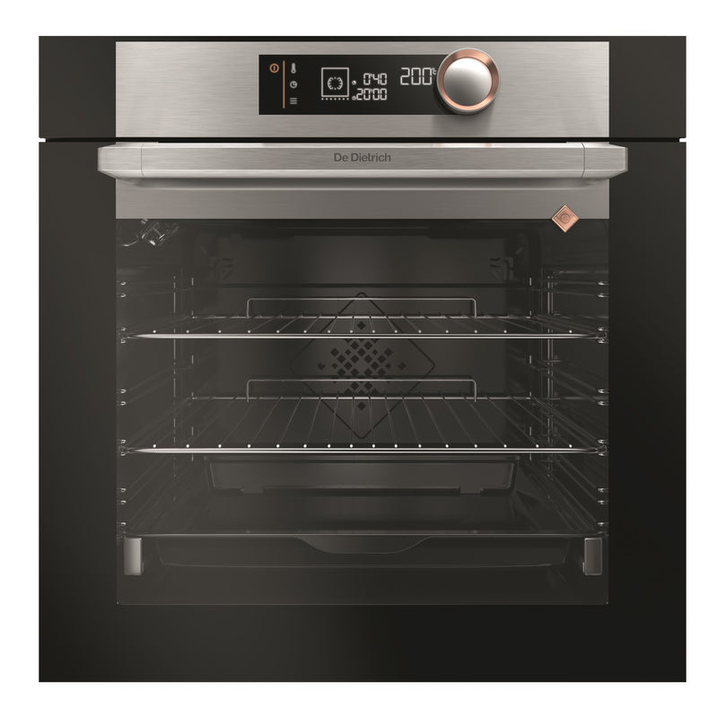 Grade B De Dietrich DOP7340X 60cm Single Built In Electric Oven with Pyrolytic Cleaning Platinum