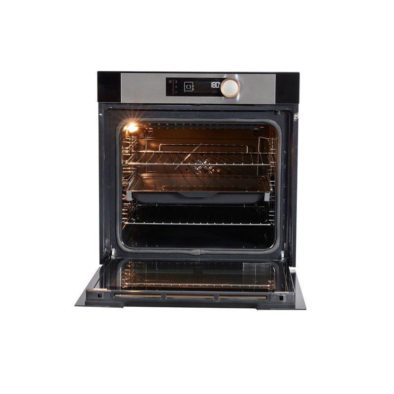 Grade B De Dietrich DOP7340X 60cm Single Built In Electric Oven with Pyrolytic Cleaning Platinum
