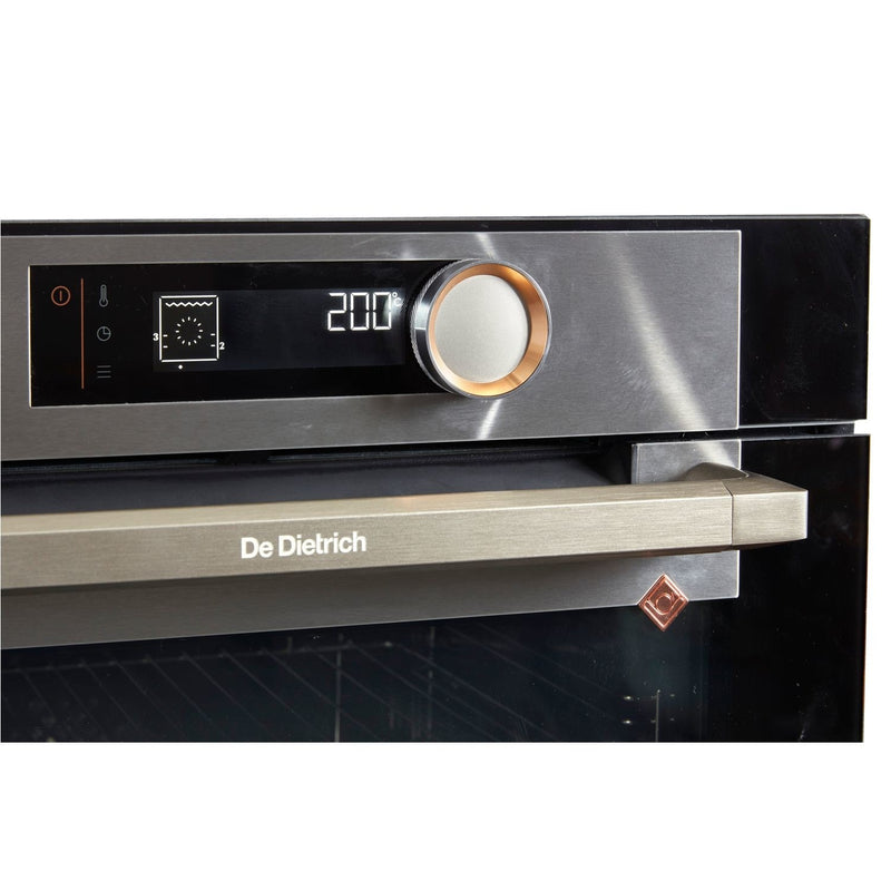 Grade B De Dietrich DOP7340X 60cm Single Built In Electric Oven with Pyrolytic Cleaning Platinum