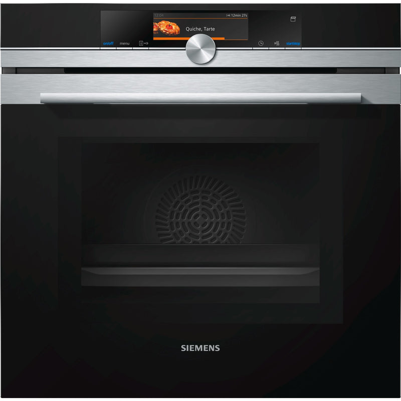 Grade C Siemens iQ700 HN678GES6B 60cm Single Built In Electric Oven with Microwave & Added Steam Stainless Steel