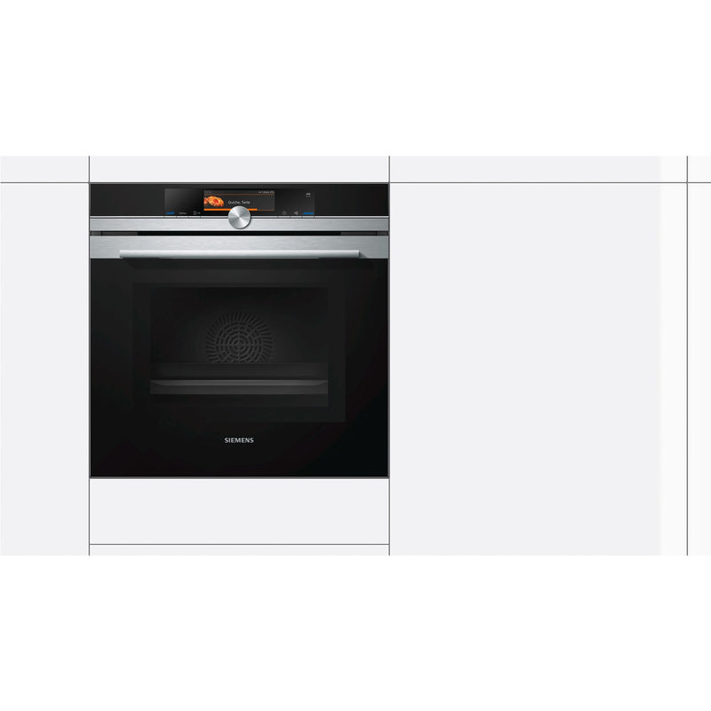 Grade C Siemens iQ700 HN678GES6B 60cm Single Built In Electric Oven with Microwave & Added Steam Stainless Steel