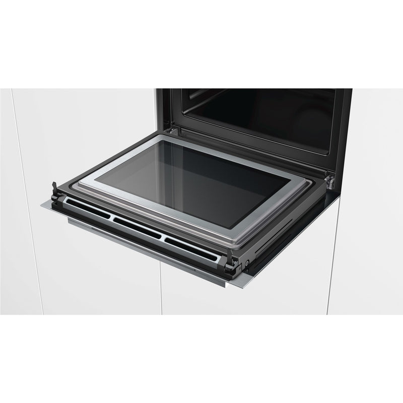 Grade C Siemens iQ700 HN678GES6B 60cm Single Built In Electric Oven with Microwave & Added Steam Stainless Steel