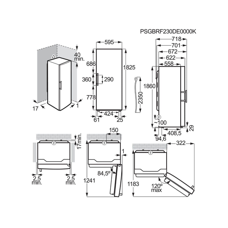 Grade A AEG 6000 Series Dynamic Air ORK6D391EW Freestanding 395 Litre Fridge White