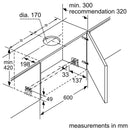 Grade B Bosch Serie 4 DFS097A51B 90cm Telescopic Canopy Cooker Hood Stainless Steel