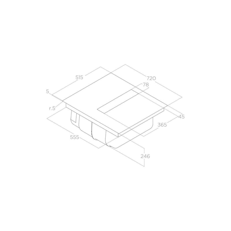 Grade C Elica NikolaTesla Fit NT-FIT-70 72cm Venting Induction Hob with Built-In Extraction
