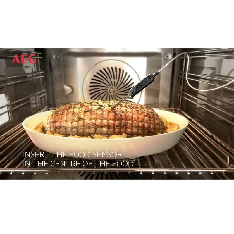 Grade B AEG 6000 Series SteamBake Pyrolytic BPE556060M 60cm Single Built In Electric Oven with Food Probe Stainless Steel