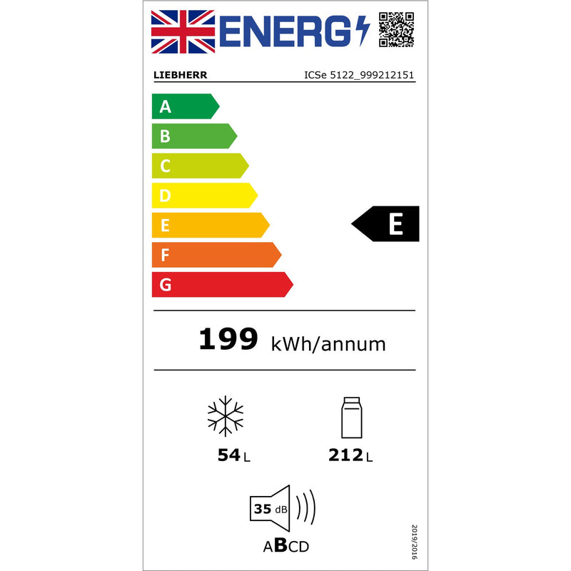 Grade A Liebherr ICSe5122 Integrated 256 Litre 70/30 Low Frost Fridge Freezer White