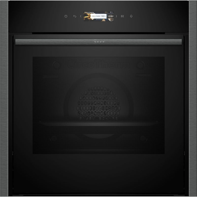 Grade B Neff N70 Slide & Hide B54CR31G0B 60cm Single Built In Electric Oven Graphite Grey