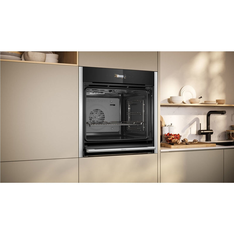 Grade A Neff N70 Slide & Hide B54CR31N0B 60cm Single Built In Electric Oven Stainless Steel
