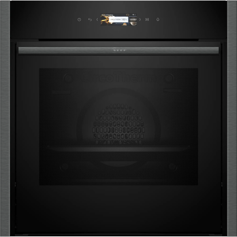 Grade B Neff N70 Slide & Hide B54CR71G0B 60cm Single Built In Electric Oven Graphite Grey
