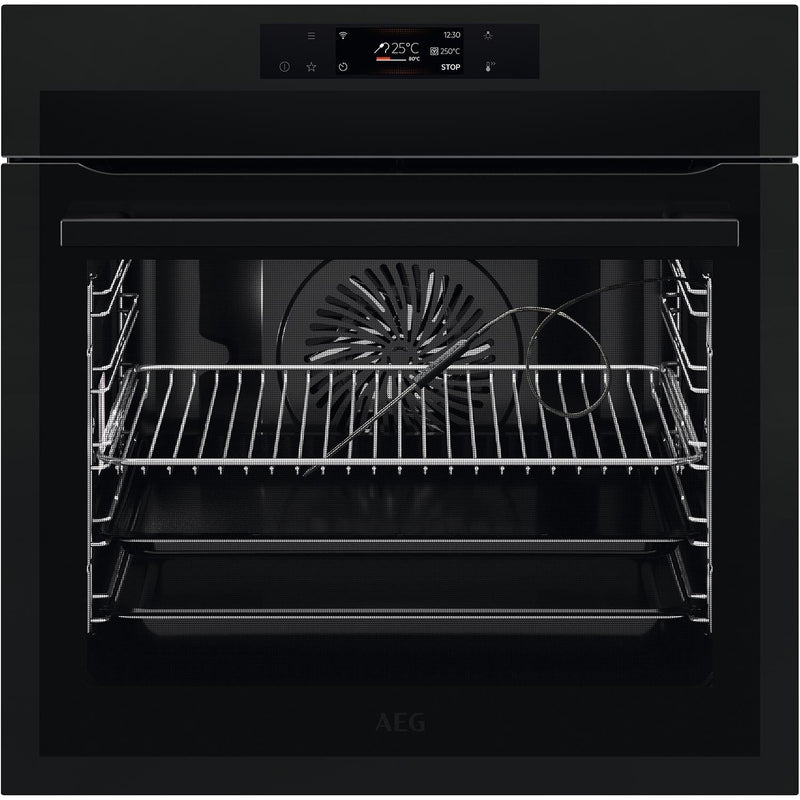 Grade A AEG 8000 BPE748380T 60cm Single Built In Electric Oven Black