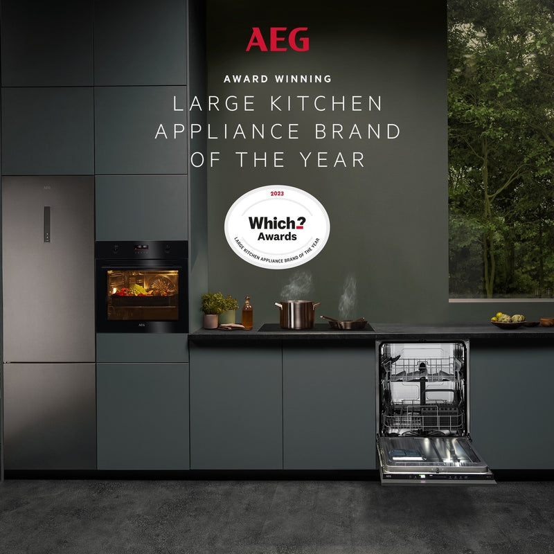 Grade B AEG 8000 BPE748380T 60cm Single Built In Electric Oven Matte Black