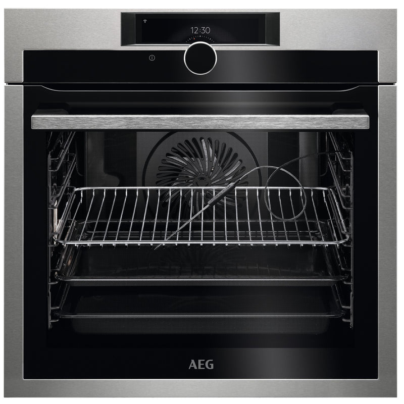 Grade C AEG 8000 Series BPE948730M 60cm Single Oven with Food Probe & Command Wheel Stainless Steel