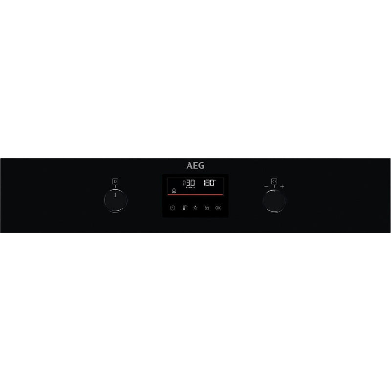 Grade B AEG 6000 Series SteamBake BPK355061B 60cm Single Built In Electric Oven Black