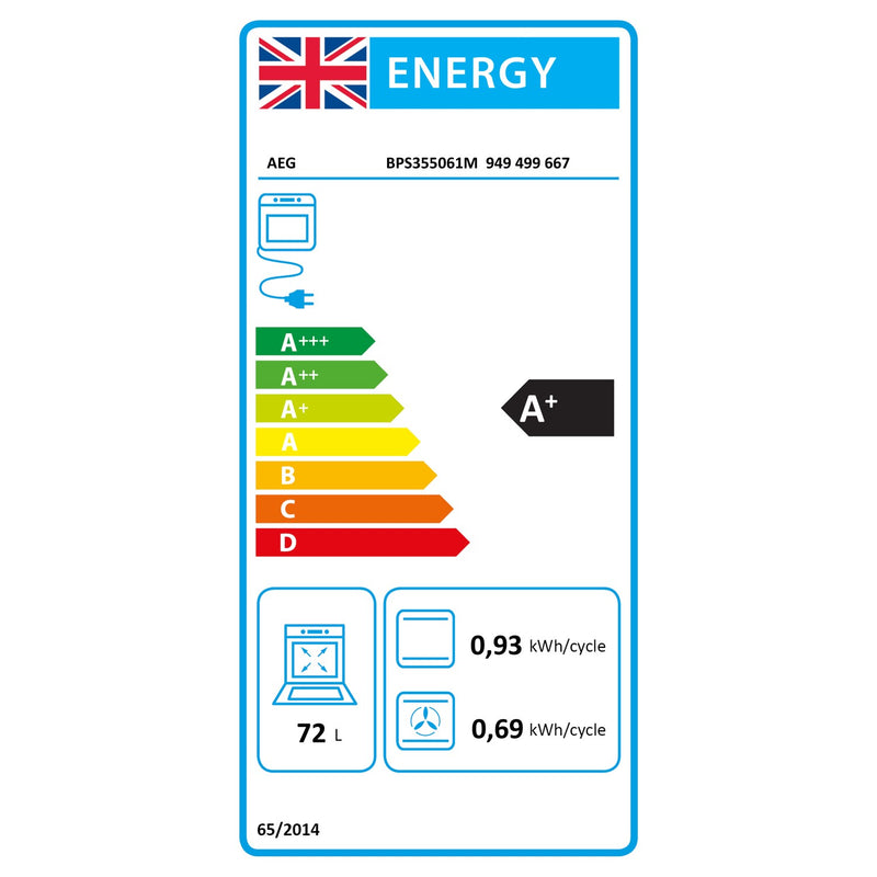 Grade B AEG BPS355061M 6000 Series 60cm Single Built In Electric Oven Stainless Steel