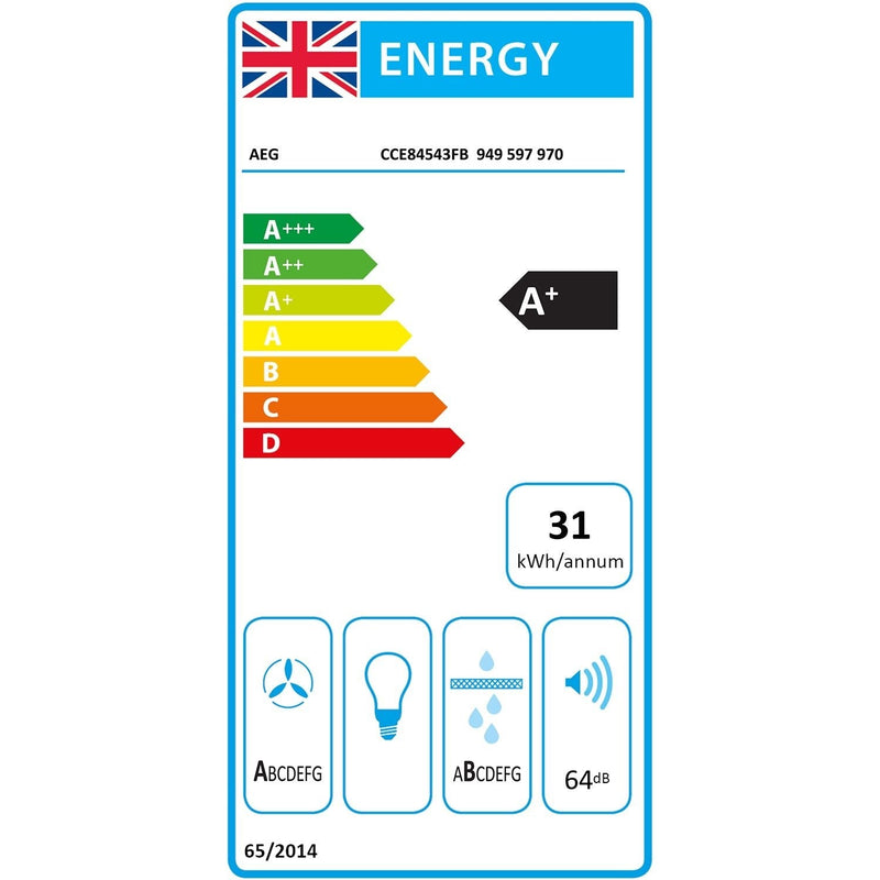 Grade B AEG 6000 Series CCE84543FB 78cm 4 Zone Venting Induction Hob Recirculation Only