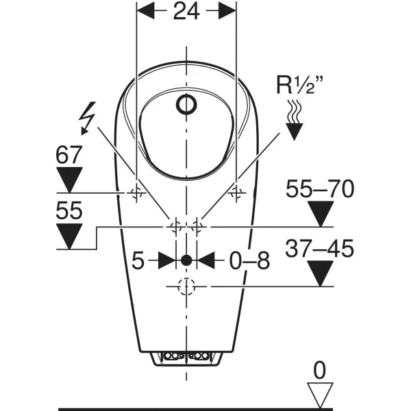 Geberit Selva urinal with integrated control, mains operation 116082001
