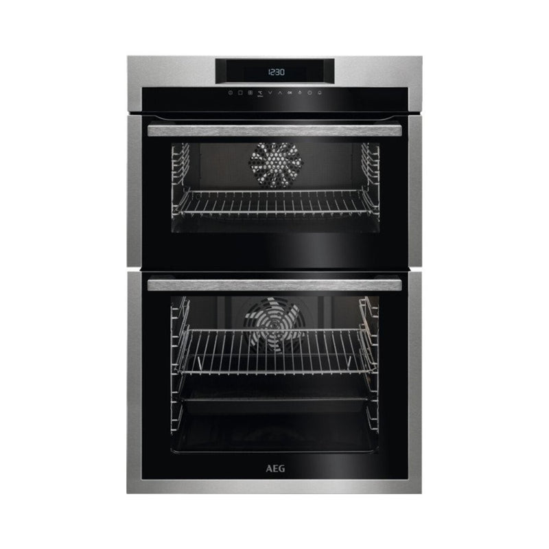 GRADE A1 - AEG 6000 Series DCE731110M Built-In Electric Double Oven - Stainless Steel